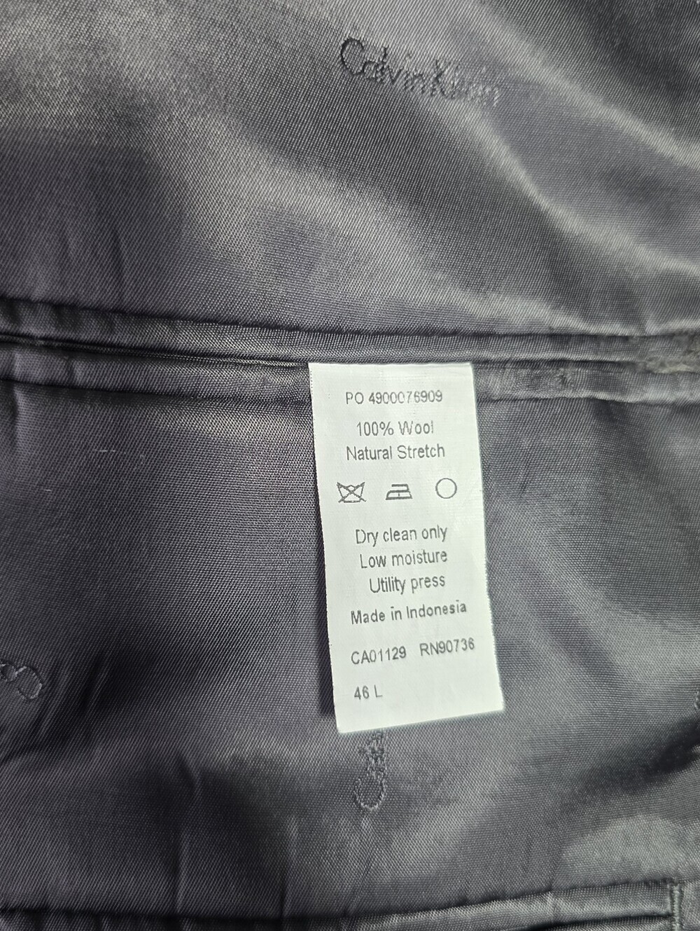 Calvin Klein 2-Piece Suit Mens 46 Long Pants 38x30 Gray Blazer Slacks - Picture 8 of 16